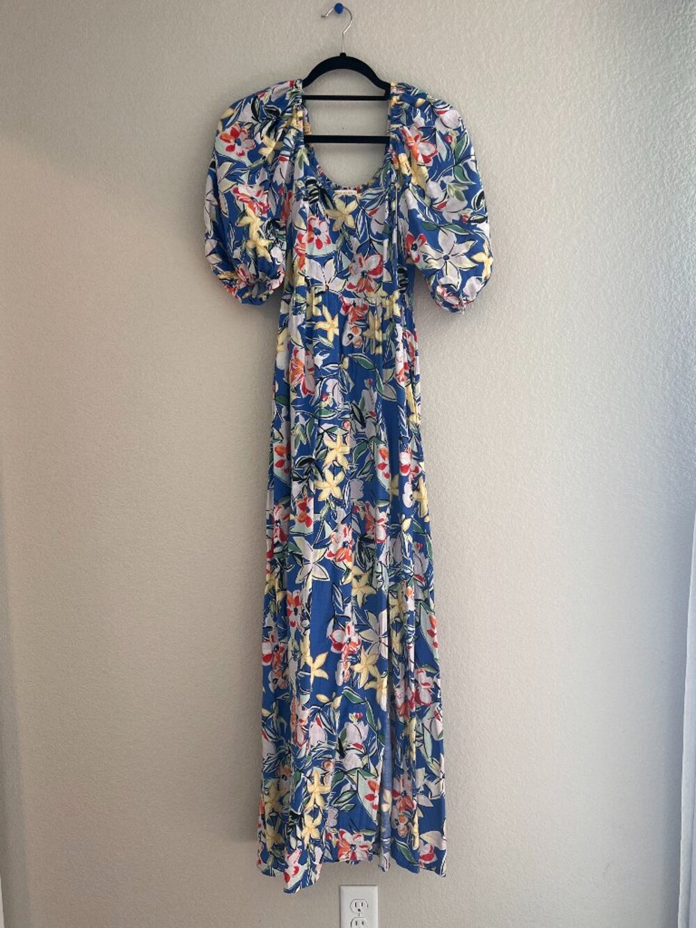 Skies Are Blue Floral Puff Sleeve Maxi Dress Size Small